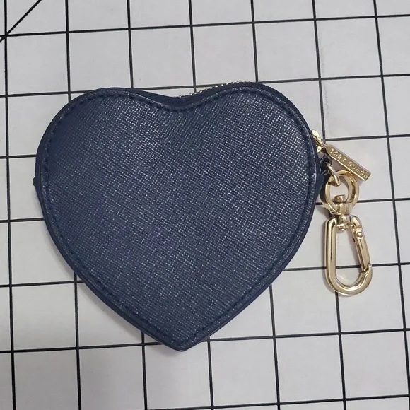 TORY BURCH Navy Heart Coin Pouch - Picture 2 of 7